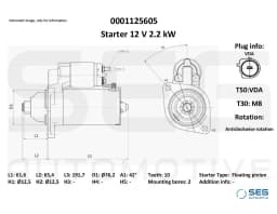 Starter SEG Automotive 0001125605