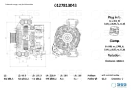 Generaator SEG Automotive 0127813048