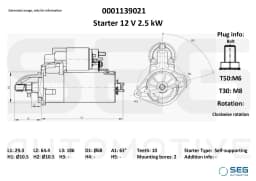 Starter SEG Automotive 0001139021