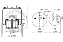 Lõõts, õhkvedrustus CONTITECH AIR SPRING 940 MB P30