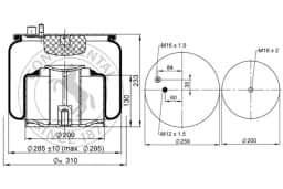 Lõõts, õhkvedrustus CONTITECH AIR SPRING 4880 N1 P01