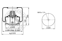 Lõõts, õhkvedrustus CONTITECH AIR SPRING 946 N P01