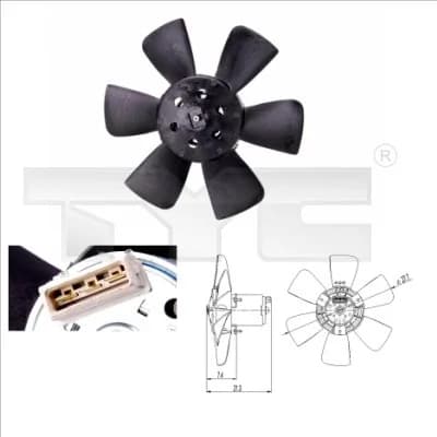 Ventilaator, mootorijahutus TYC 837-0008