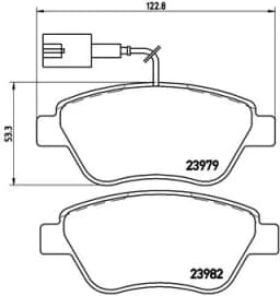 Piduriklotsi komplekt, ketaspidur BREMBO P 23 140