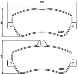 Piduriklotsi komplekt, ketaspidur BREMBO P 50 086