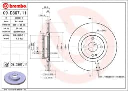 Piduriketas BREMBO 09.D307.11