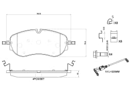 Piduriklotsi komplekt, ketaspidur BREMBO P 85 194