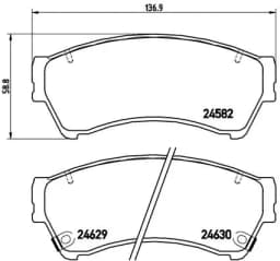 Piduriklotsi komplekt, ketaspidur BREMBO P 49 039