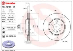 Piduriketas BREMBO 09.D208.11