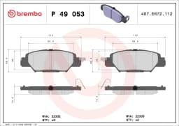 Piduriklotsi komplekt, ketaspidur BREMBO P 49 053