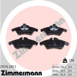 Piduriklotsi komplekt, ketaspidur ZIMMERMANN 21576.205.1