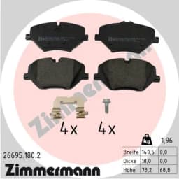 Piduriklotsi komplekt, ketaspidur ZIMMERMANN 26695.180.2