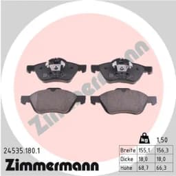 Piduriklotsi komplekt, ketaspidur ZIMMERMANN 24535.180.1