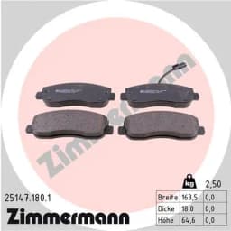 Piduriklotsi komplekt, ketaspidur ZIMMERMANN 25147.180.1