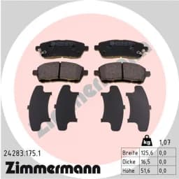 Piduriklotsi komplekt, ketaspidur ZIMMERMANN 24283.175.1