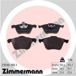 Piduriklotsi komplekt, ketaspidur ZIMMERMANN 23590.190.1