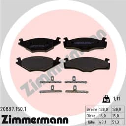 Piduriklotsi komplekt, ketaspidur ZIMMERMANN 20887.150.1