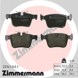 Piduriklotsi komplekt, ketaspidur ZIMMERMANN 22141.140.1