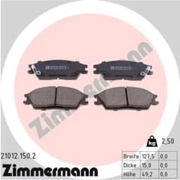 Piduriklotsi komplekt, ketaspidur ZIMMERMANN 21012.150.2