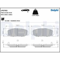Piduriklotsi komplekt, ketaspidur DELPHI LP3703