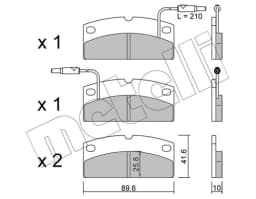 Piduriklotsi komplekt, ketaspidur METELLI 22-1231-0