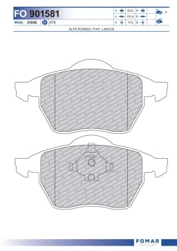 Piduriklotsi komplekt, ketaspidur FOMAR Friction FO 901581