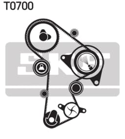 Veepump + hammasrihmakomplekt SKF VKMC 01263-1