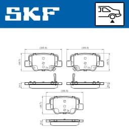 Piduriklotsi komplekt, ketaspidur SKF VKBP 90496 A