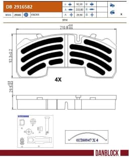Piduriklotsi komplekt, ketaspidur DANBLOCK DB 2916582